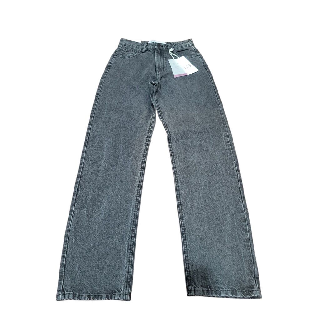 NWT ZELIG Washed Black Straight Jeans Cotton Denim Size 28 EU 36 Minimalist